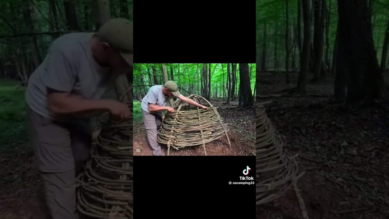 Bushcraft shelter survival camping 🏕️ 