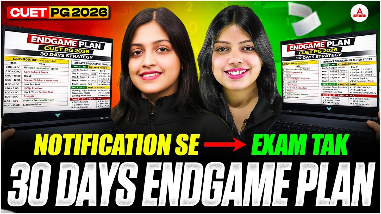 CUET PG 2026 | 30 Days Endgame Plan | From Notification to Exam Day