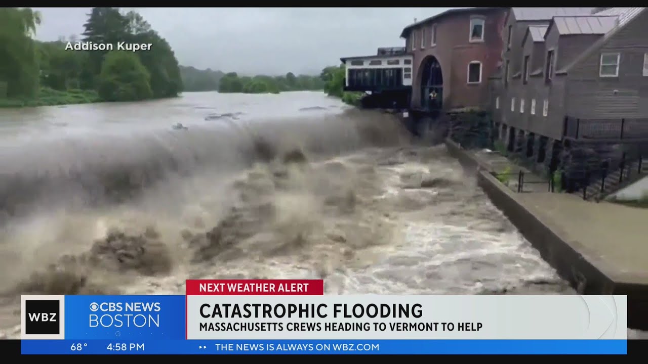 Heavy rains flood roads throughout the Northeast