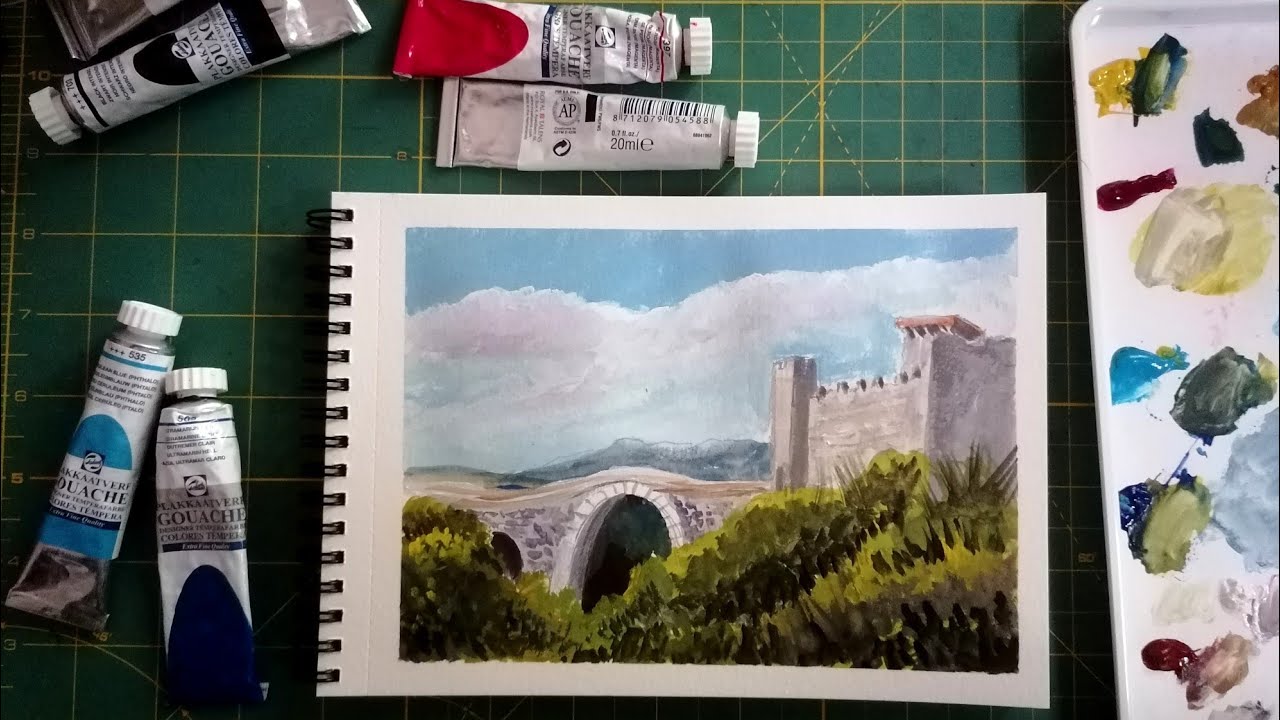 Paesaggio a tempera in tempo reale /Real time Gouache Landscape