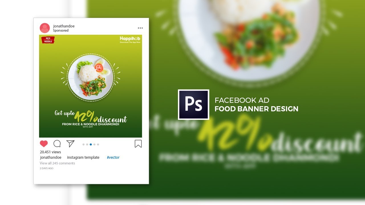 Social Media  Ad - Food Banner Design in Adobe Photoshop CC 2019