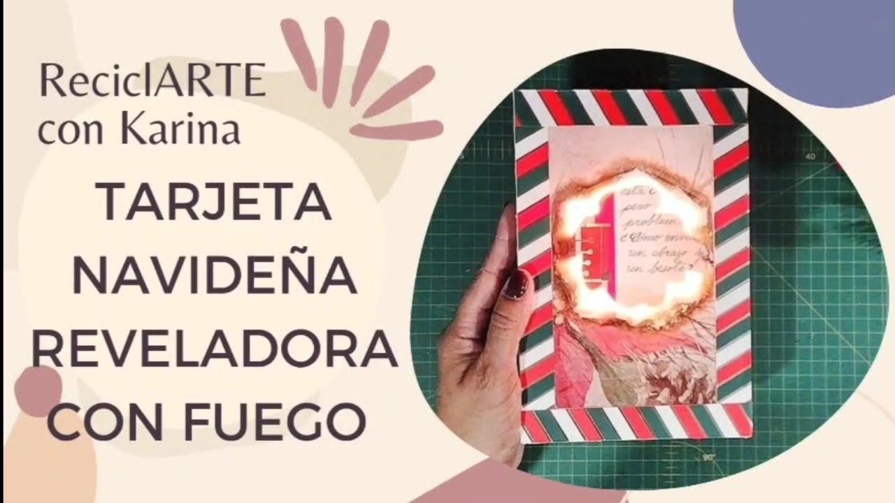 Tarjeta navideña reveladora con fuego🔥 DIY con materiales reciclados ♻️🎄