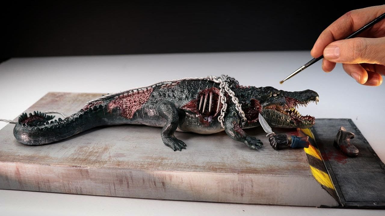 Sculpting Zombie Alligator On a Platform Diorama / Polymer Clay / Epoxy resin - Yuriy Delovoy