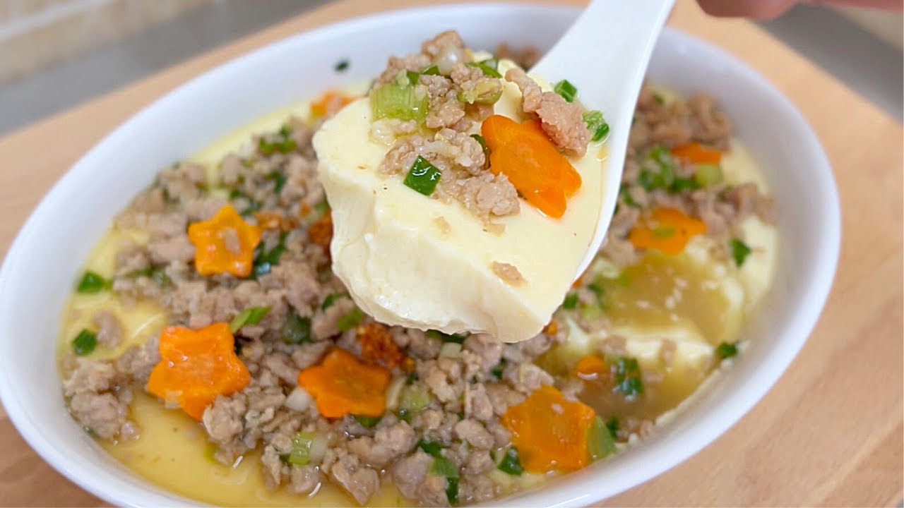 肉末豆浆蒸蛋 好吃不腻又滑嫩 零失败食谱 Soymilk Steamed Eggs | Silky & Tender | Zero Failure Recipe!