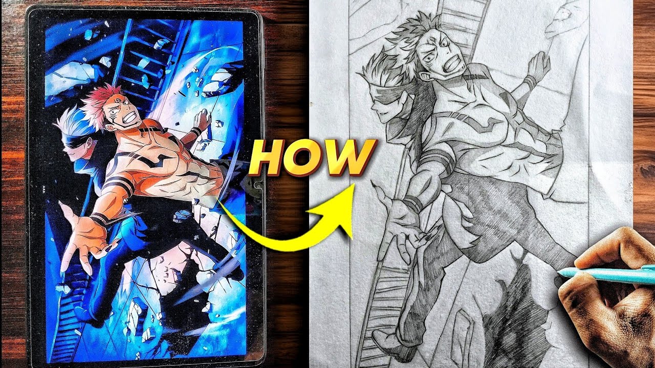 Use this SECRET🤫 TRICK to draw Perfect Outline or GOJO vs SUKUNA 🔥| Rishi Kelkar arts