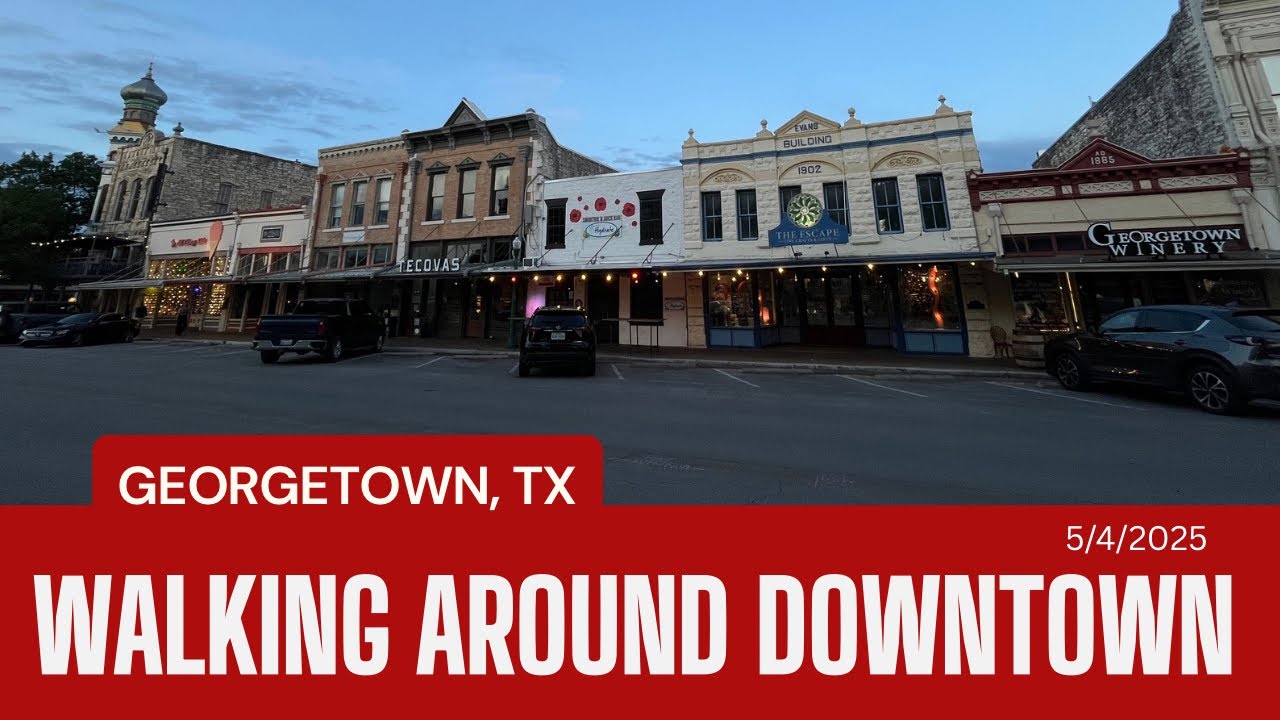 Walking Around Downtown, Georgetown, Texas - AMBIENT NOISE ONLY