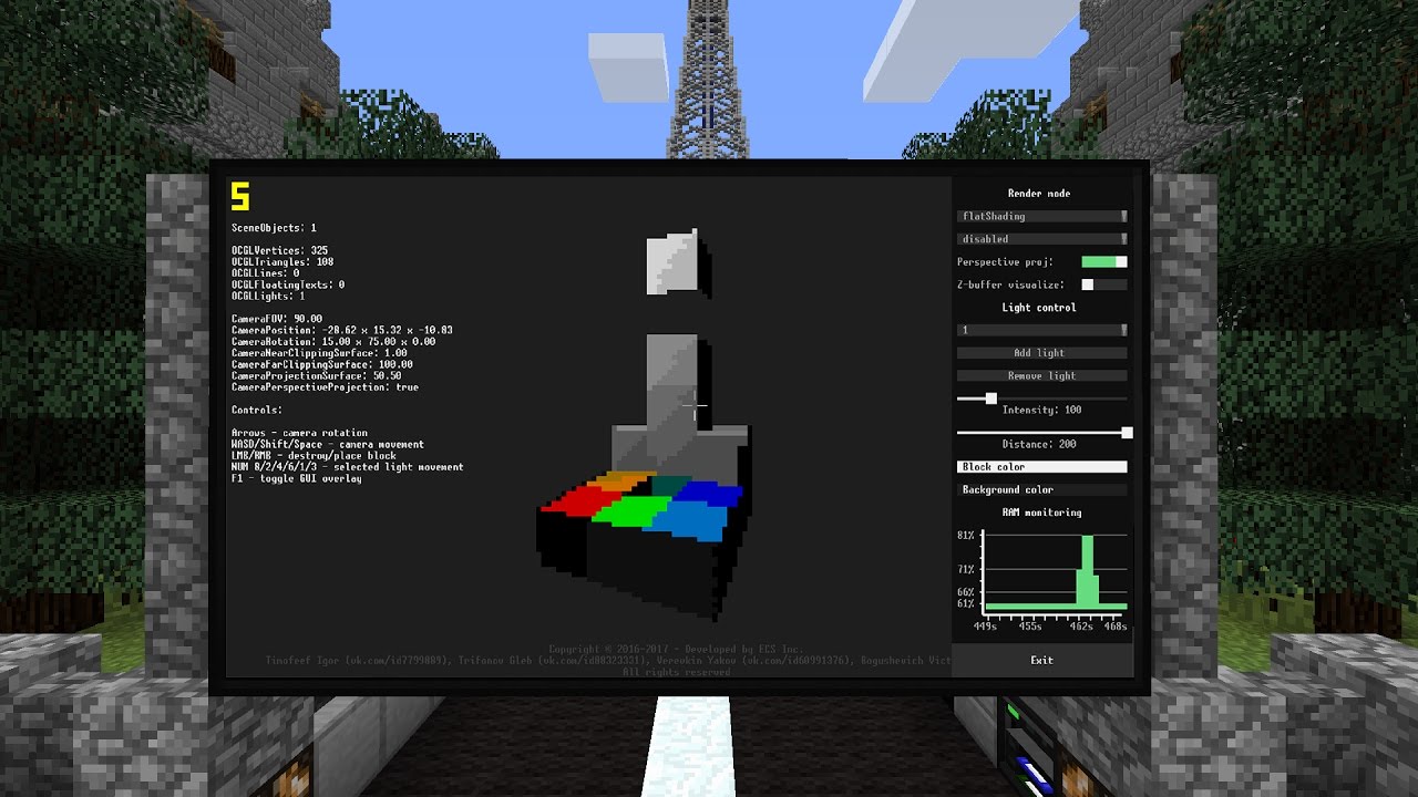Minecraft в OpenComputers (3D-движок, освещение, воксельный мир)