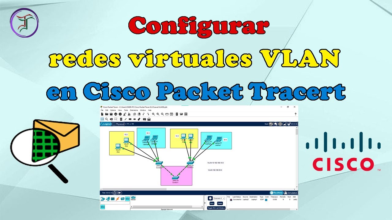 Configurar VLAN y enlace troncal en cisco Packet Tracert