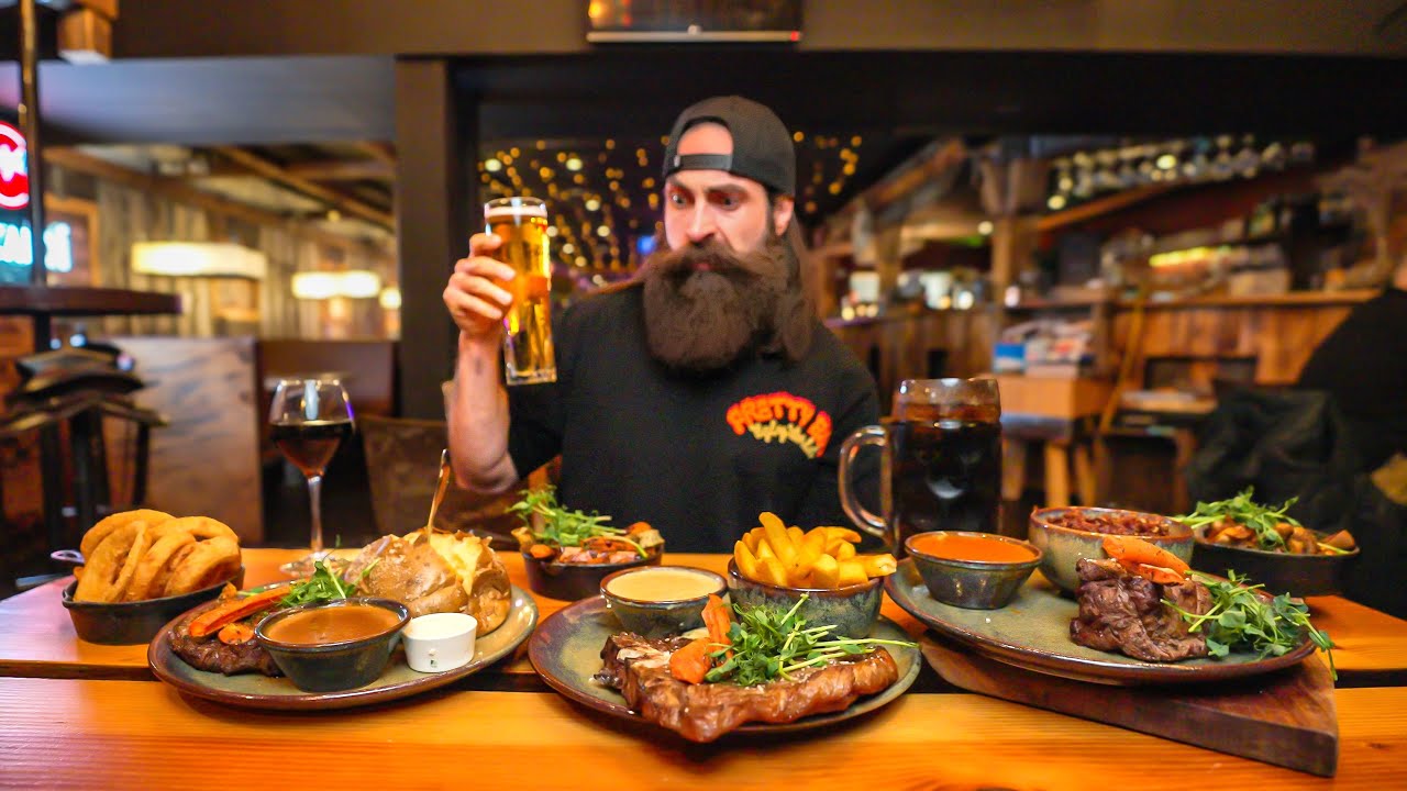 I ORDERED THE BIGGEST STEAK CHALLENGE IN DENMARK...IT'S HUGE! | BeardMeatsFood