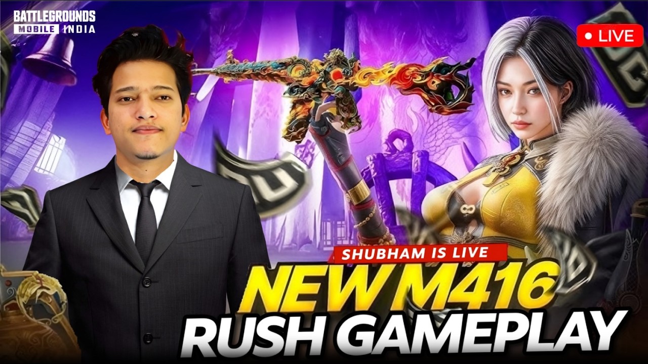 NEW M416🔥SKIN RUSH GAMEPLAY | BGMI | #pubglive #bgmilive #shortsfeed #shorts #shortlivestream