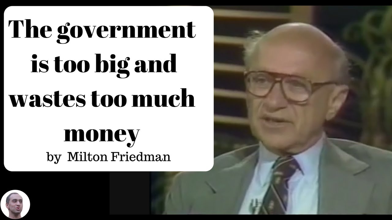 The government is too big and waste too much money - Milton Friedman