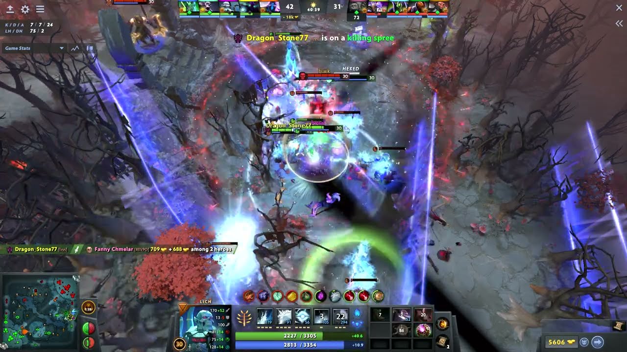 Lich - 89 Chain Frost bounces 13,000 damage, earns 4000 gold while dead !!