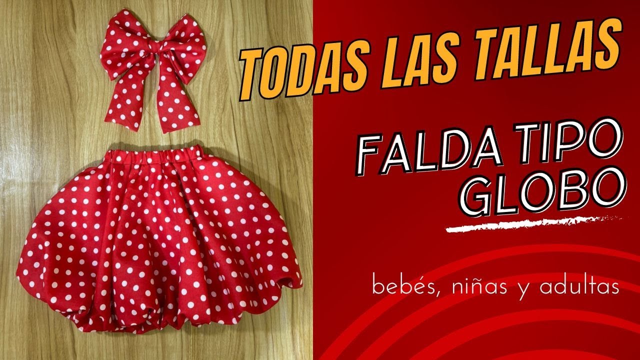 FALDA TIPO GLOBO PASO A PASO PARA PRINCIPIANTES DE LA COSTURA; (SIN PATRONES)
