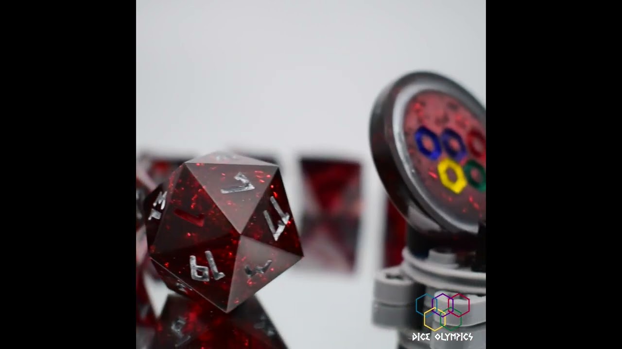 Ares s Shining Crimson Dice Set Presentation