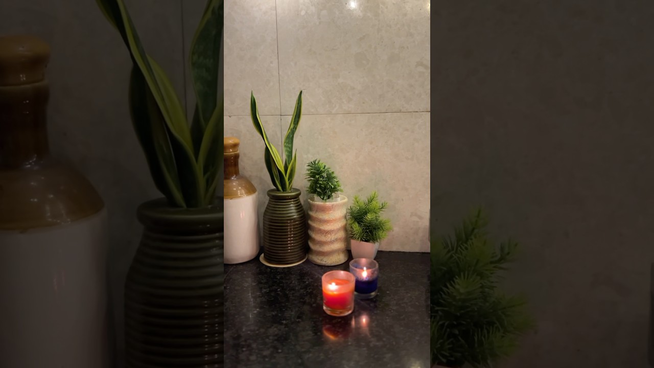 Aesthetic kitchen makeover under Rs.100😍✨ Fairy lights magic #kitchenmakeover #shorts
