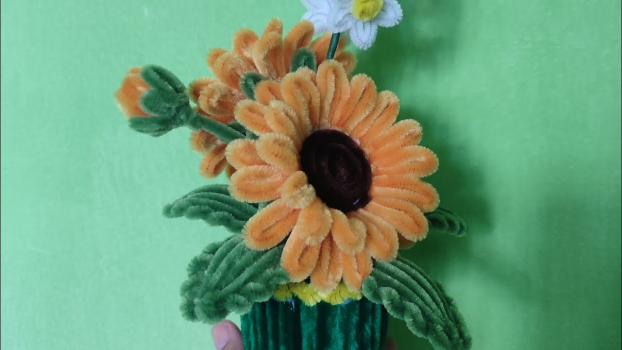 bunga matahari dari kawat bulu,cantik dan lucu@marozafitri_crafts 