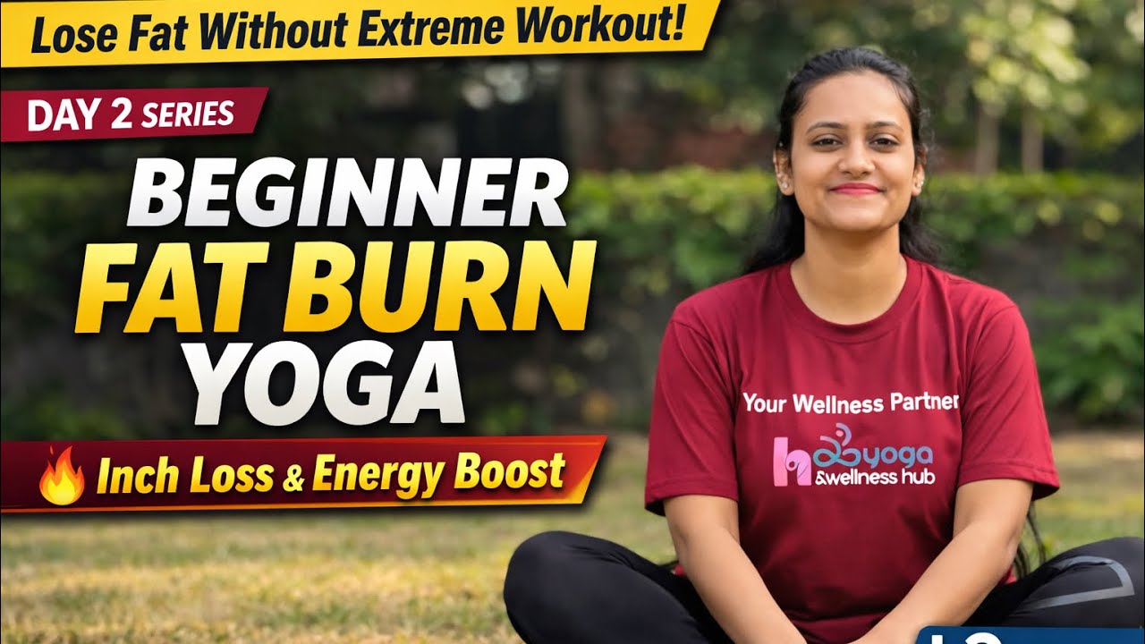 Beginner Fat Burn Yoga – Day 2 | Belly Fat & Inch Loss Yoga | Daily Weight Loss Yoga at Home#h2yoga 