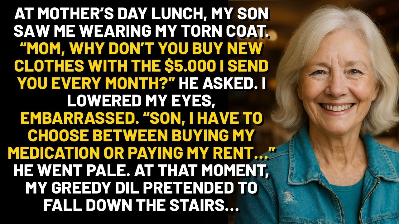My son 'sends' me $5k monthly  When he saw my rags, his gold digger wife did something desperate