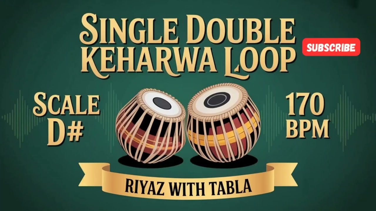 Taal Keherwa Loop for all Songs | 170 BPM | D# Kali 2 | Bhajans, Songs #rhythm #riyazwithtabla
