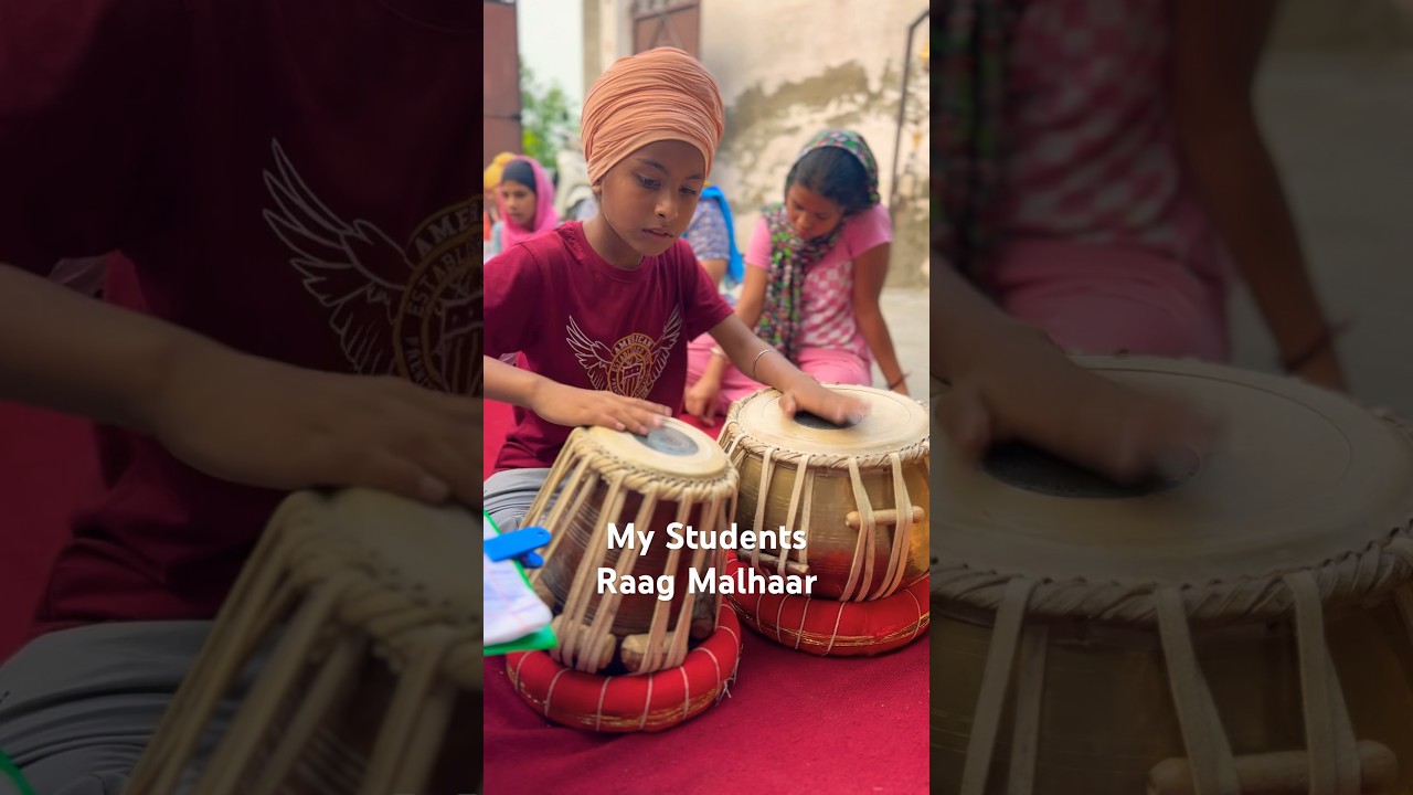My Students Learn Malhaar Raag in Teen taal #kirtan #gurbani  #tabla