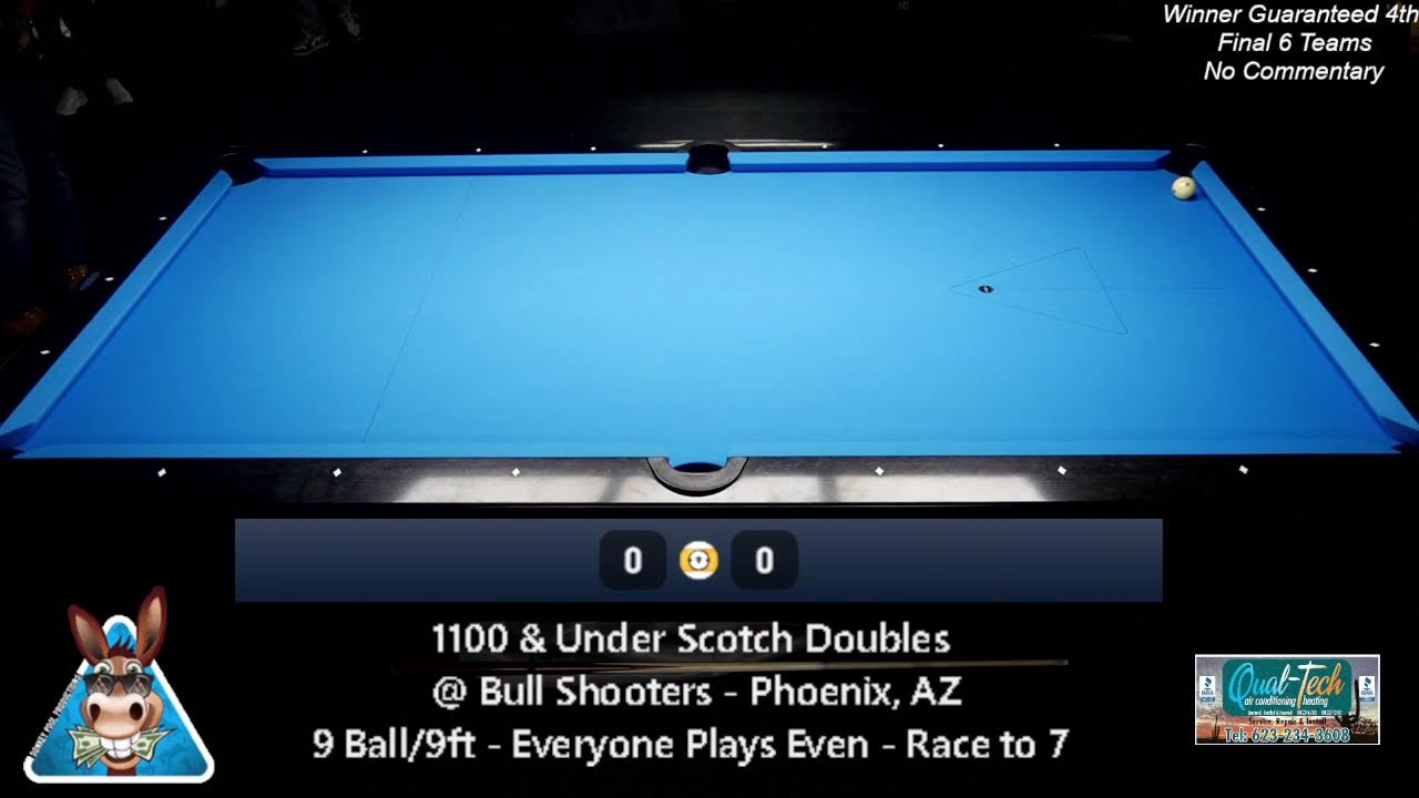1100 & Under Scotch Doubles  @ Bull Shooters - Phoenix, AZ - 9 Ball/9ft