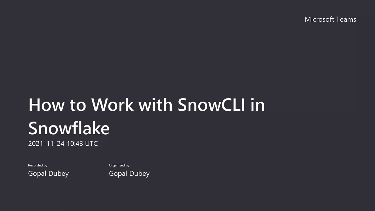 How to work with SnowCLI  to upload parquet file in Snowflake Stage