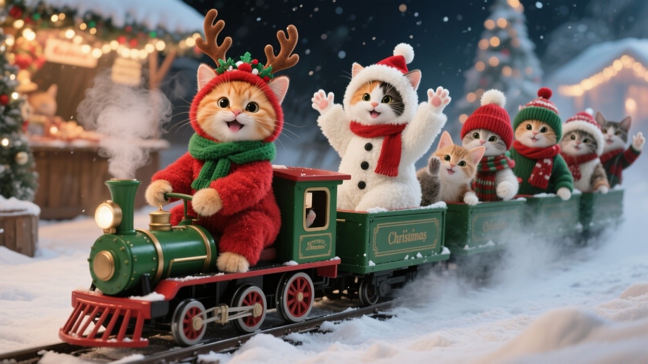 🎄Рождественское сказочное путешествие бабушки-кошки и котят на ярмарку✨ От пиршества с хот-догами...
