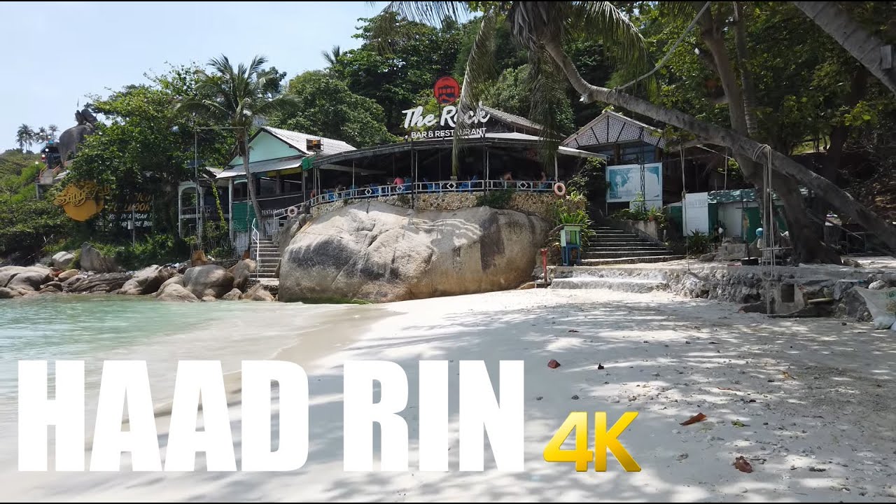 Haad Rin beach, Koh Phangan walking tour 4k 60fps