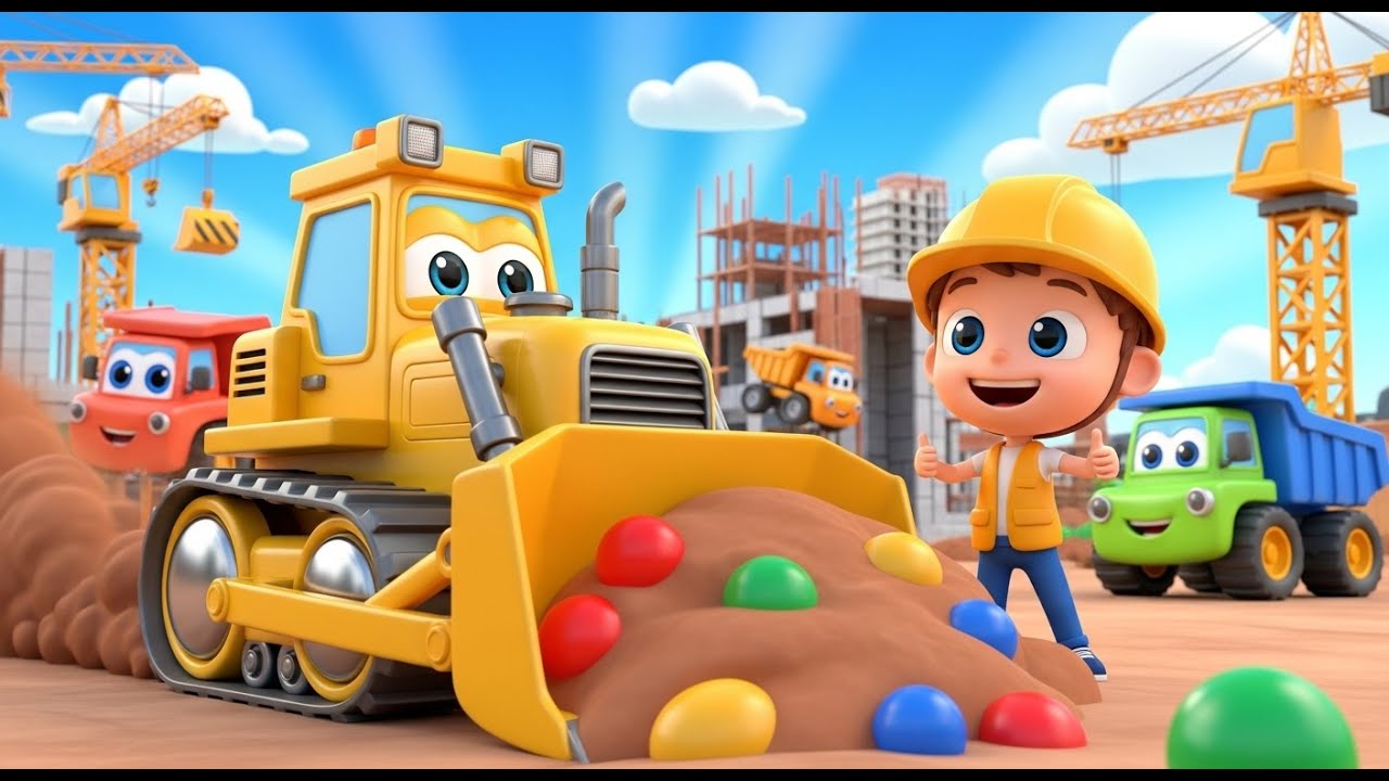 Bulldozer at the Building Site | Construction Song for Kids and Toddlers
