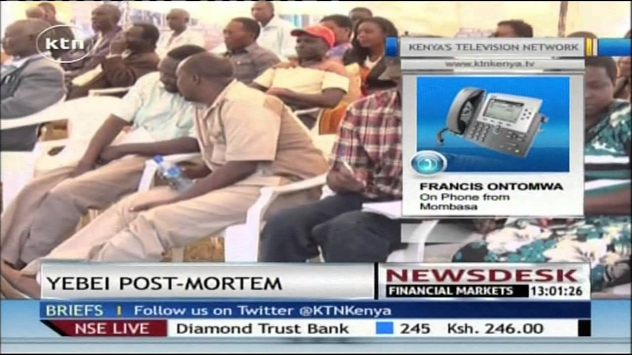 Chief government pathologist conducts final postmortem on the suspected body of Meshack Yebei