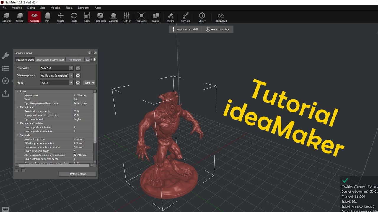 IDEAMAKER - Tutorial con configurazione di base per iniziare a stampare in 3D