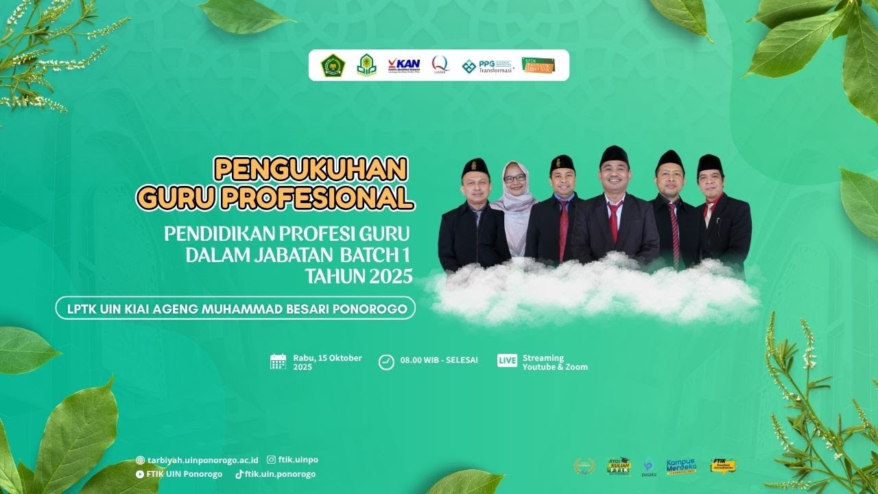 Pengukuhan Guru Profesional PPG Dalam Jabatan Batch 1 LPTK UIN Ponorogo