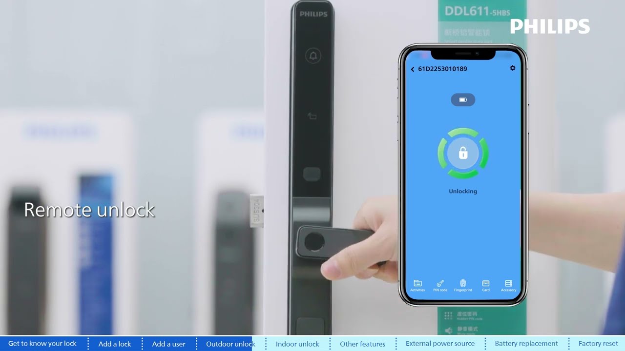 Philips Smart Lock DDL611S-5HBS Instruction Guide