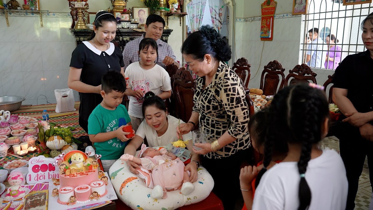 Xúc động Lần đầu Gặp Mặt Cháu Gái trong Tiệc Đầy Tháng, Tiết lộ Vườn Sầu Riêng nhà Chị Dâu Phan Diễm