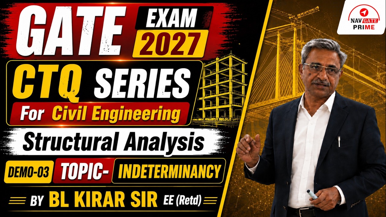 GATE EXAM 2027 | CTQ SERIES | STRUCTURAL ANALYSIS | TOPIC: Indeterminacy |DEMO-03| CIVIL ENGINEERING