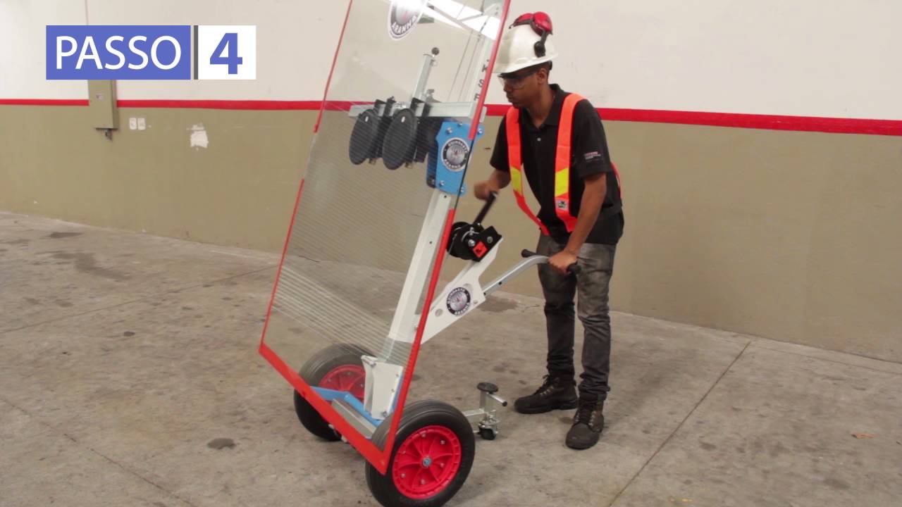 Guindaste Aranha - Carrinho p transporte de vidro Transpovidro GA-1 e GA-2 - Passo a passo resumido