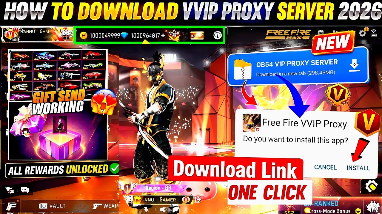 How To Download Proxy Server 💯😱🔥, proxy Server Free Fire Kaise Download Karen, Ob54 Proxy Server ff