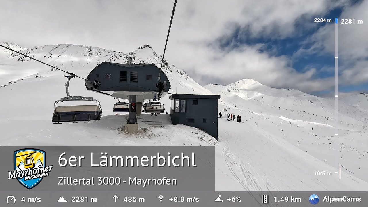 Lämmerbichl Ski Lift Full Ride 🚡 Mayrhofen (Zillertal 3000) | Built by Doppelmayr in 2013