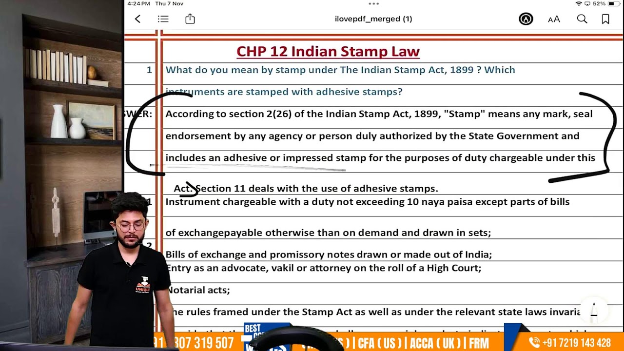 INDIAN STAMP ACT REVISION | CS EXE DEC 24 || CS SHUBHAM MODI