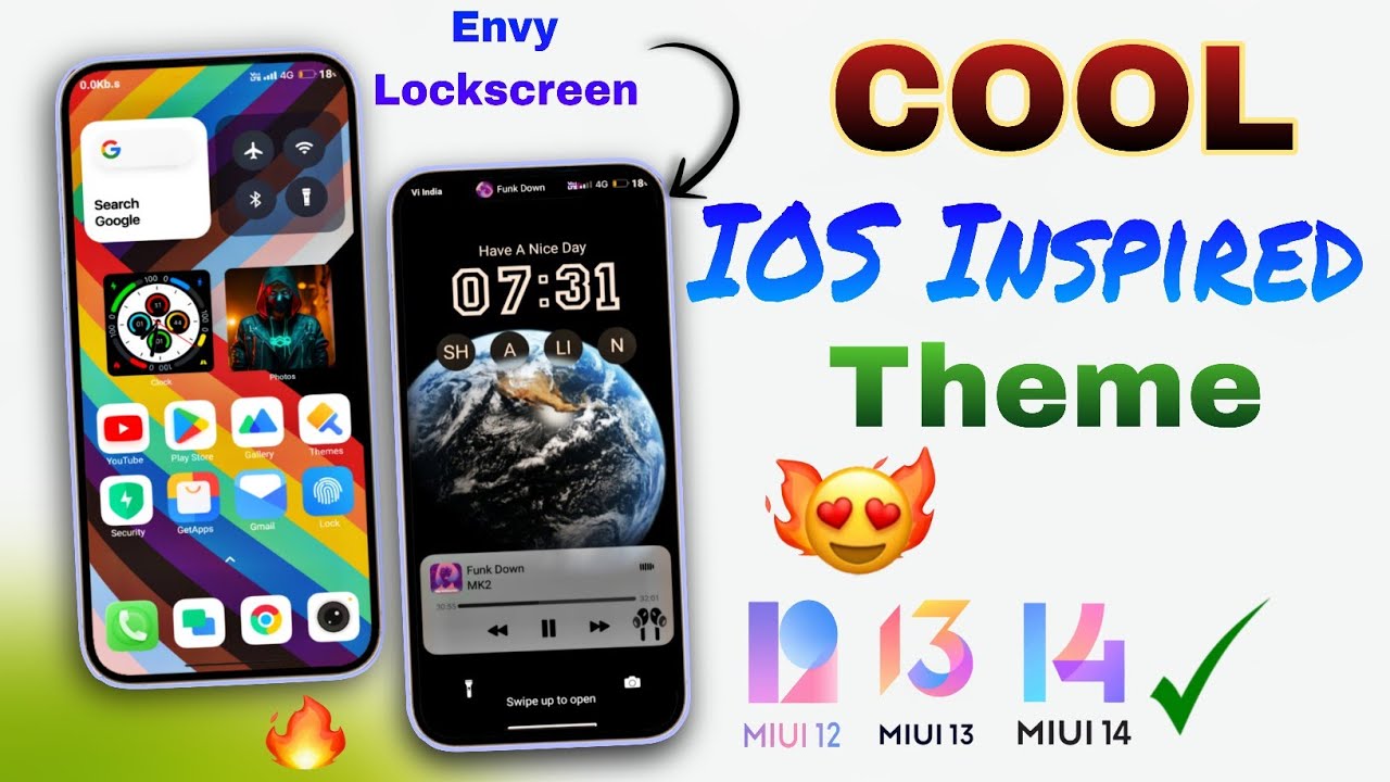 Cool IOS😎Theme for MIUI 12,13&14: Incredible Lock Screen Customization. Lots of Features🔥🔥