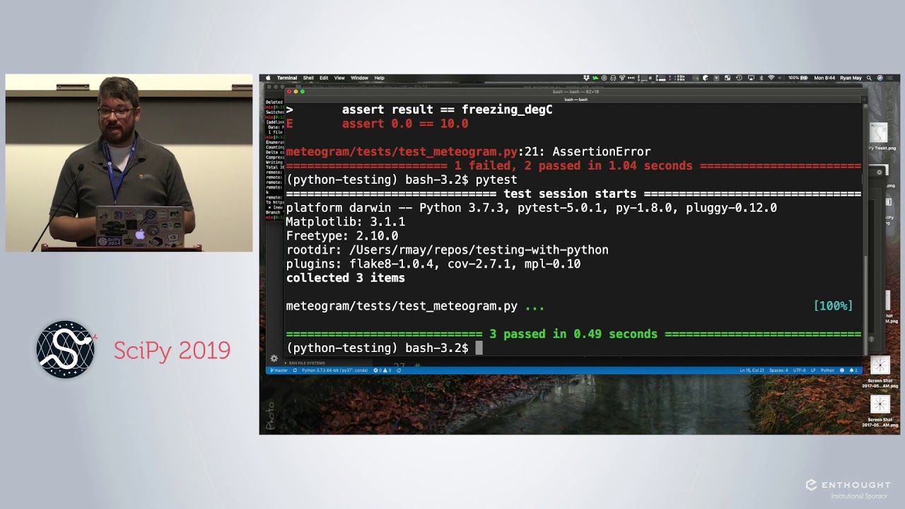 Testing your Python Code with PyTest | Scipy 2019 Tutorial | John Leeman,  Ryan May