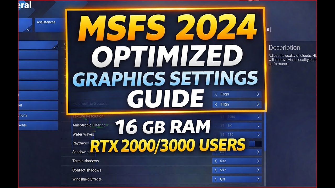 MSFS 2024 Optimized Graphics Settings | 16GB RAM | RTX 2000 & 3000 Series| Beautiful Graphics