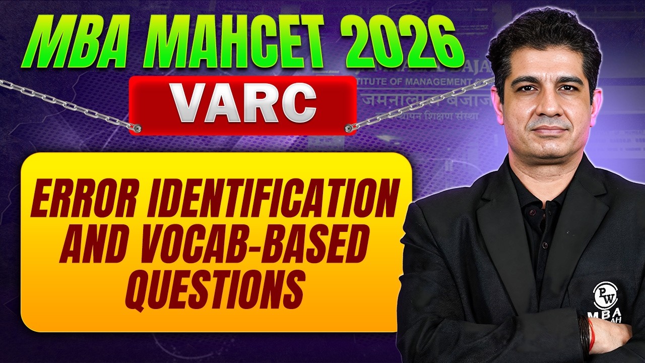 MBA MAHCET Preparation 2026  |  Error Identification and Vocab-based Questions  | MBA Wallah