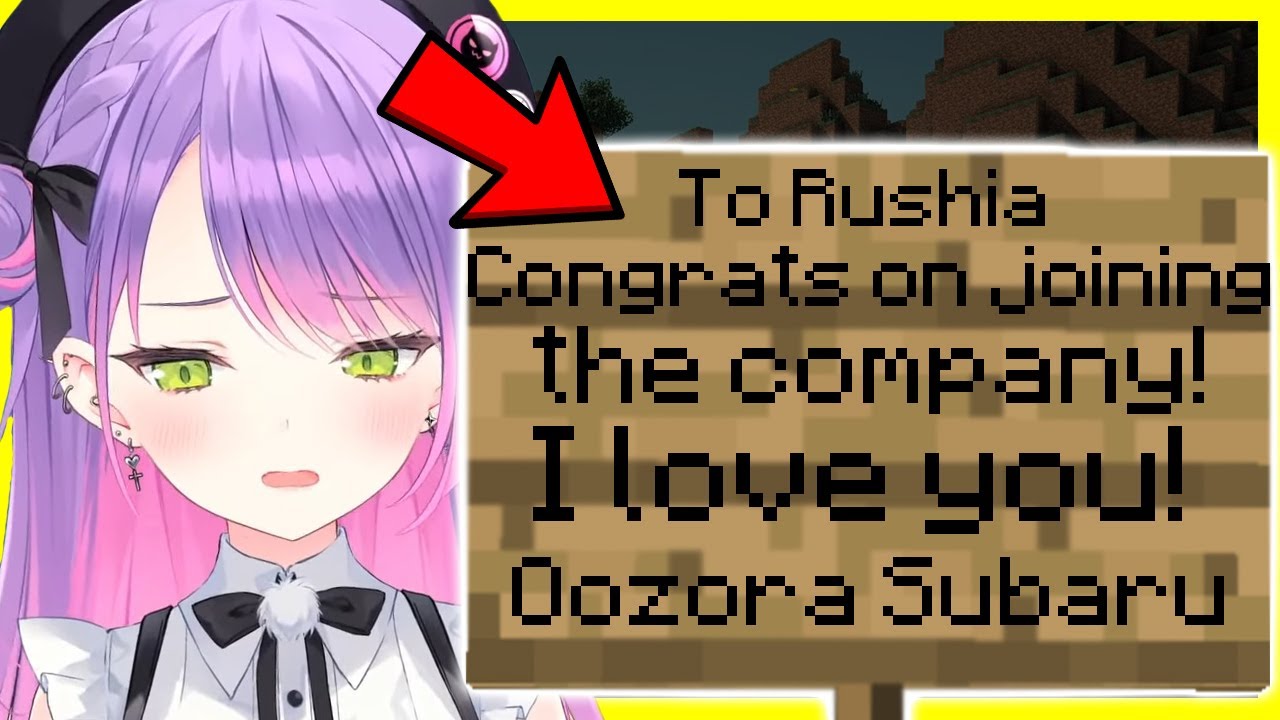 【ENG Sub】Towa Reacts To Old Subaru Sign To Rushia - Minecraft Oozora Kensetsu Rushia Usada Hololive】