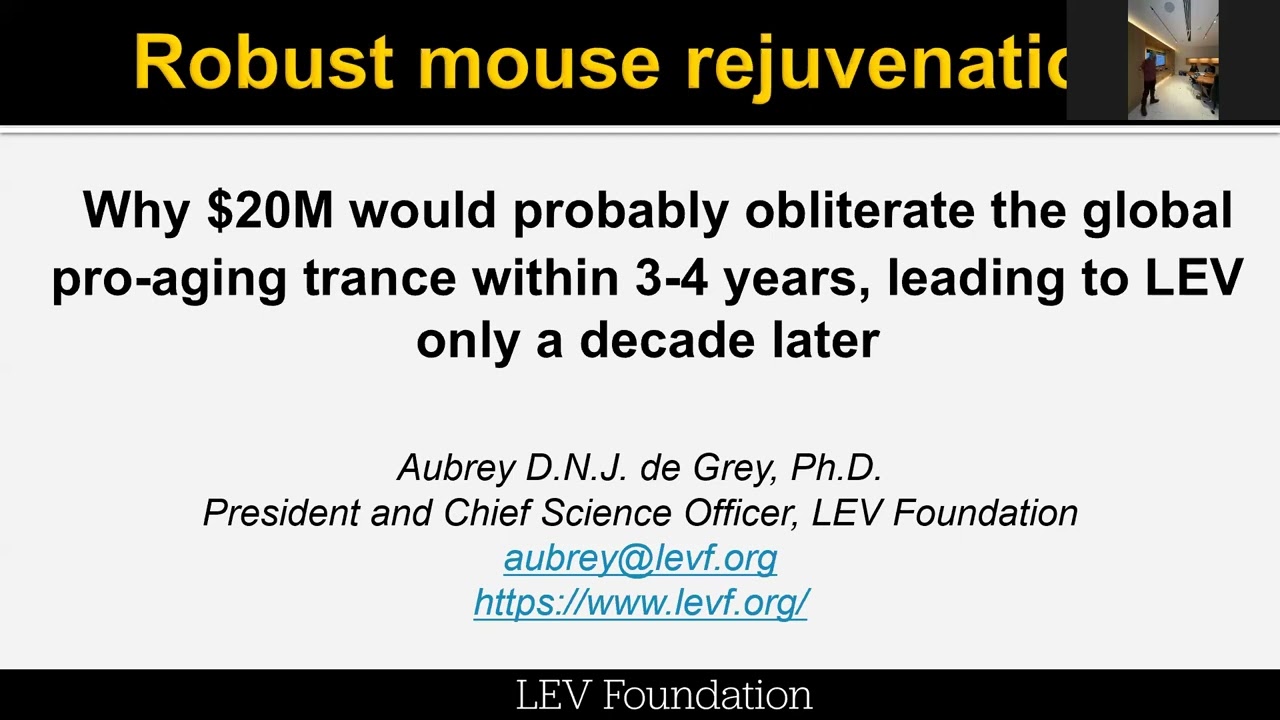 Achieving Longevity Escape Velocity Through Rejuvenation with Aubrey de Grey | May 15, 2025