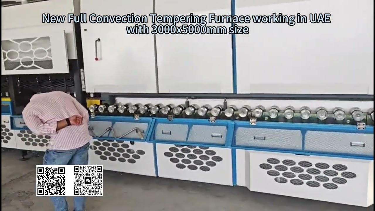 Full Convection 3050 tempered glass production in UAE/ tempering furnace machine #glassprocessing
