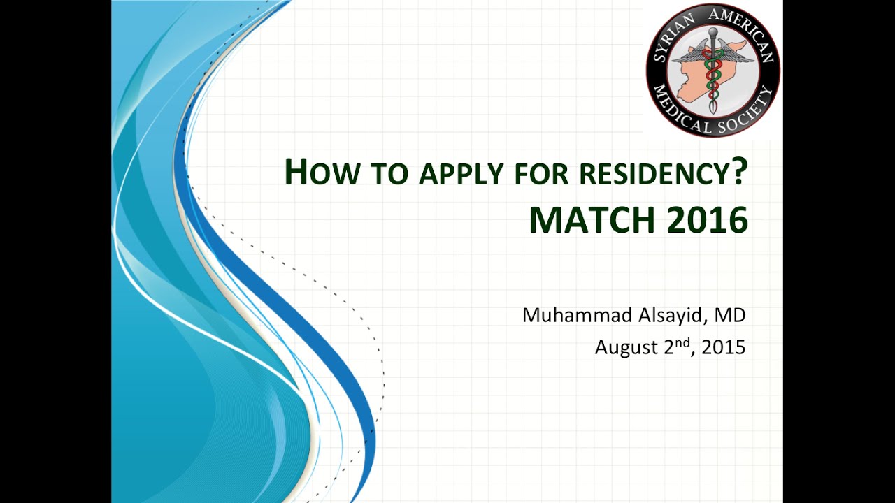 How to apply for residency? MATCH 2016