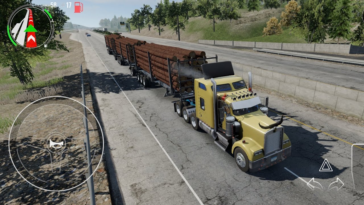 Out of Control Heavy Truck 😱 | Big Rigs Simulator | 3 Wood Logs Loaded Trolley Crash