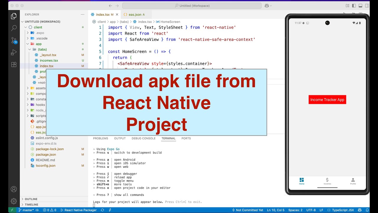 How to Download APK from React Native Expo App using EAS Build  | Coding Hacks #reactnativeexpo