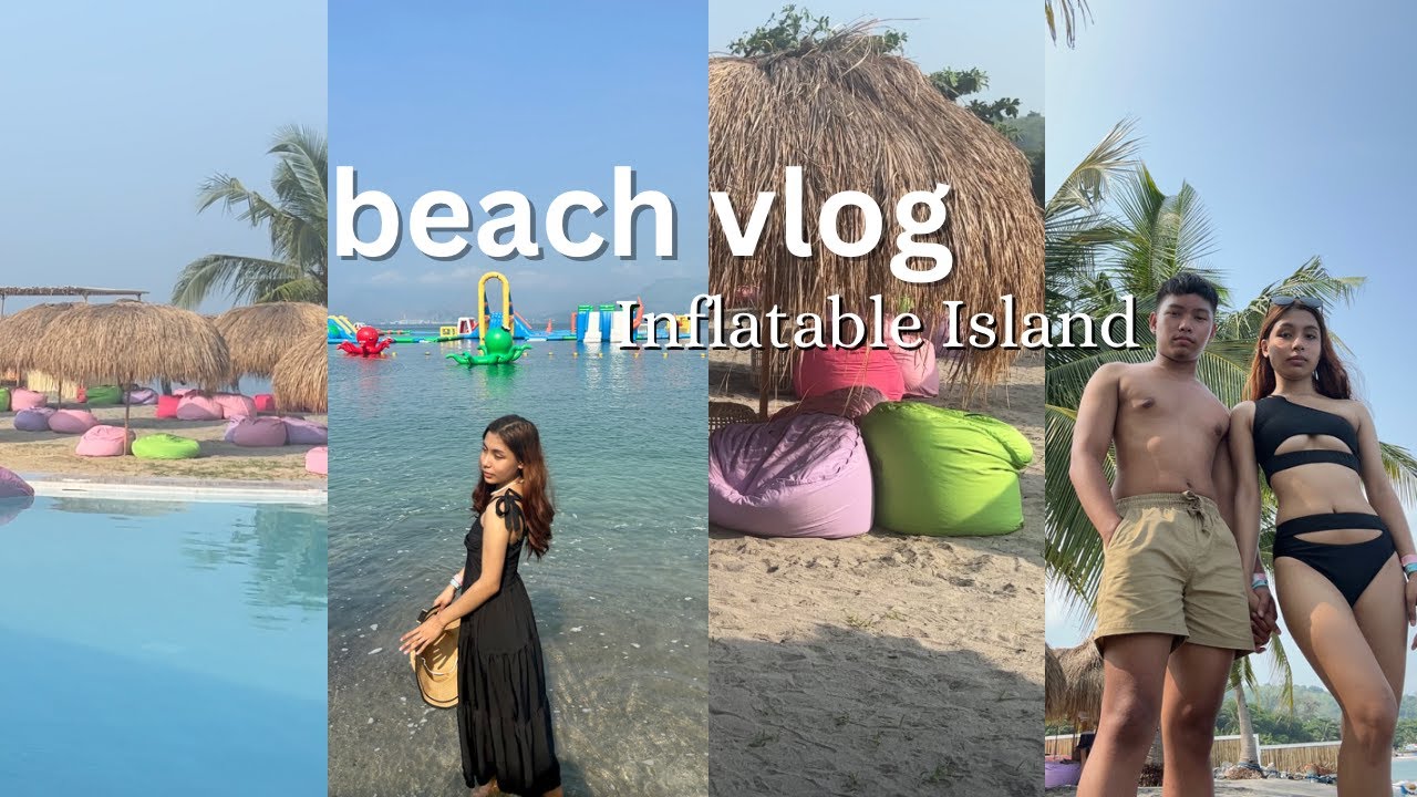 beach vlog 🌊 inflatable island, road trip, breakfast